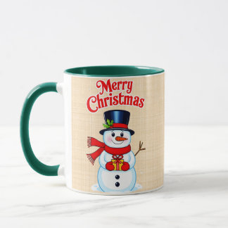 Bonhomme de neige chapeau haut-de-forme noël mugg