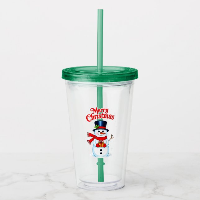 Bonhomme de neige chapeau haut-de-forme noël take away mugg (Framsida)