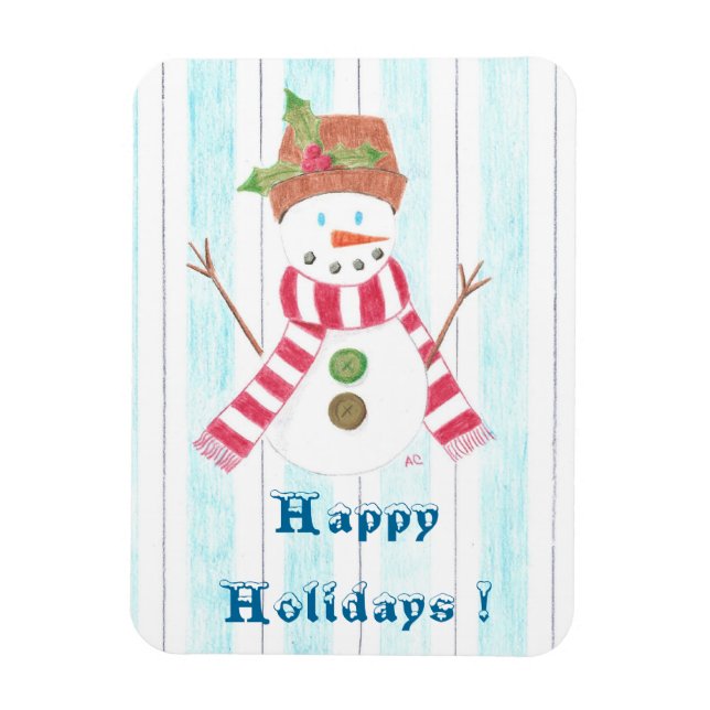 Bonhomme de neige-premiummagnet magnet (Vertikal)