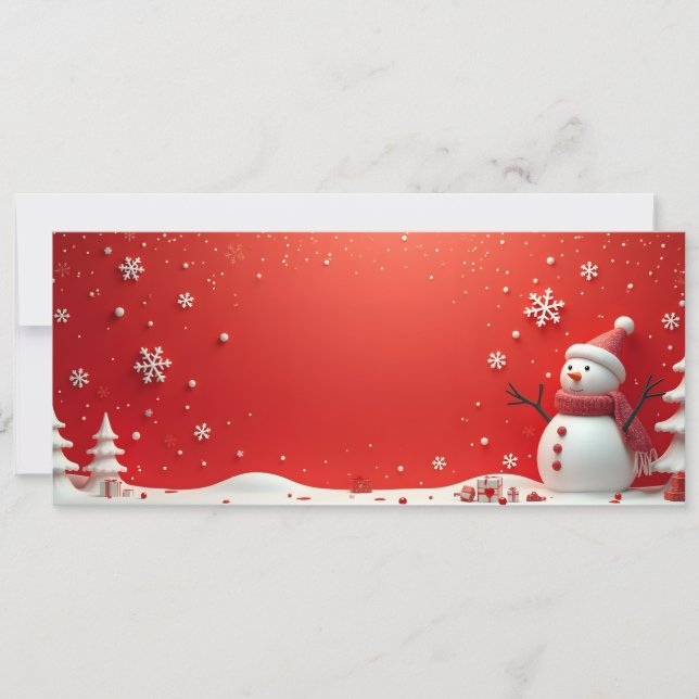Bonhomme neige 3D sur fond rouge (Framsida)
