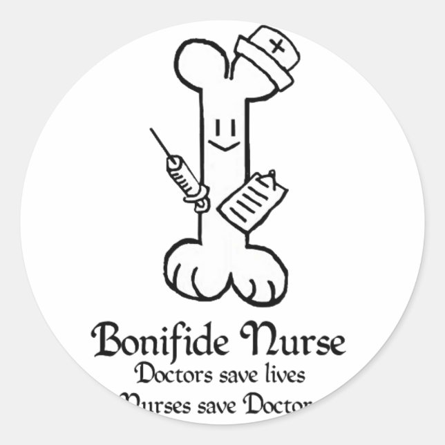 Bonifide Nurse Sticker Runt Klistermärke (Framsida)