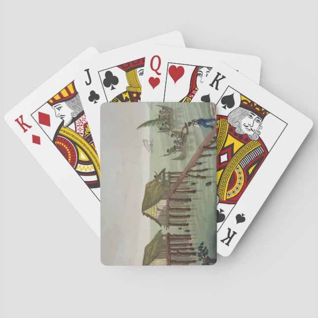 Boningar av den Papu stammen, Rawak, pläterar 22 Casinokort (Baksidan)