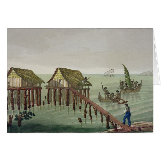 Boningar av den Papu stammen, Rawak, pläterar 22 Hälsningskort (Framsidan Horizontal)