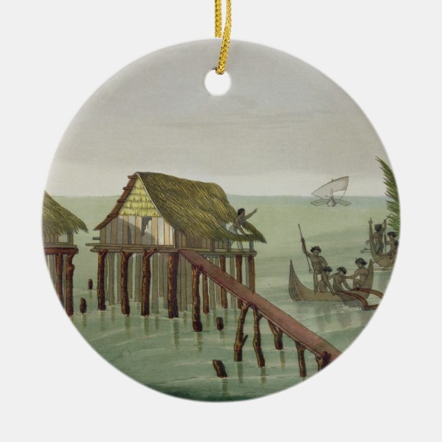 Boningar av den Papu stammen, Rawak, pläterar 22 Julgransprydnad Keramik (Framsidan)