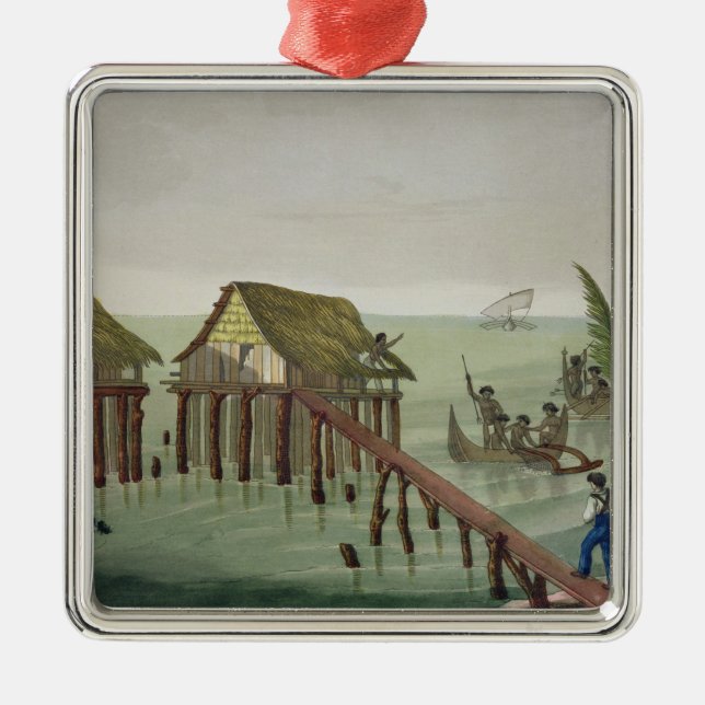 Boningar av den Papu stammen, Rawak, pläterar 22 Julgransprydnad Metall (Framsidan)