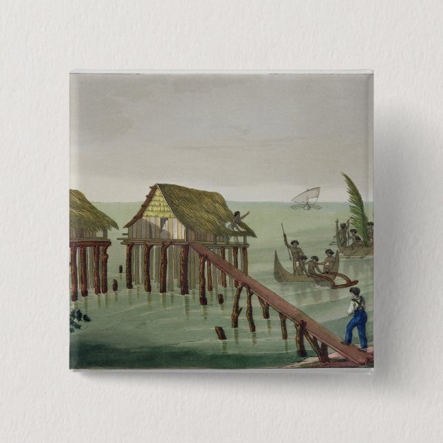 Boningar av den Papu stammen, Rawak, pläterar 22 Knapp (Framsida)