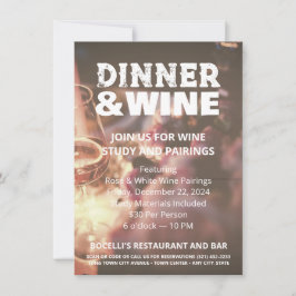 Boningsmiddag och vin Foto Flyer Inbjudan