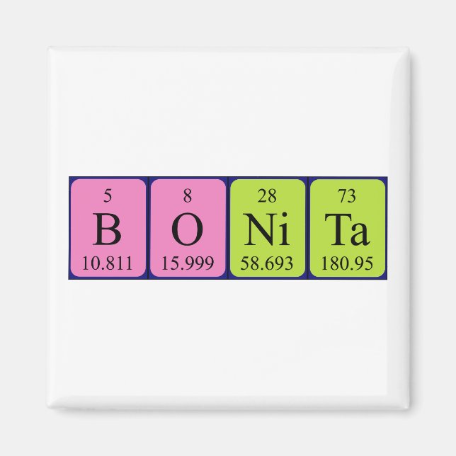 Bonita Periodisk bord namn magnet (Framsidan)