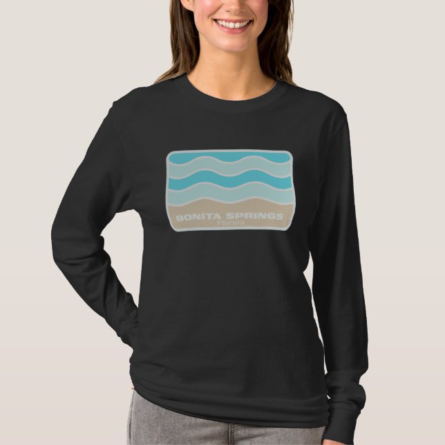 Bonita Springs Florida Retro FL Waves Beach Souven T Shirt (Framsida)
