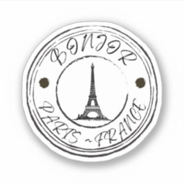 Bonjor Paris Frankrike Travel Frimärke Sticker Klistermärken