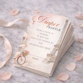 Bonjour Bébé Baby Shower Blöja Lotteri Insats Tilläggskort