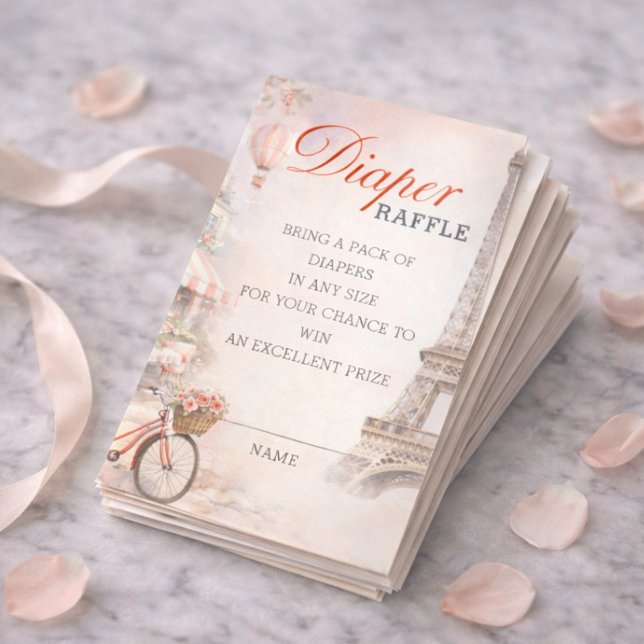 Bonjour Bébé Baby Shower Diaper Raffle Insert Tilläggskort (Skapare uppladdad)