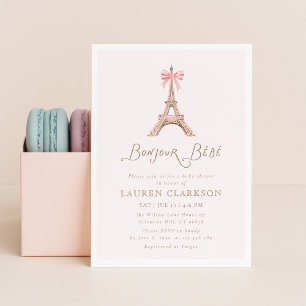 Bonjour Bebe Baby Shower Inbjudan