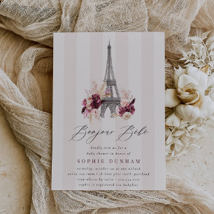 Bonjour Bébé babystövel Rand Paris Inbjudningar