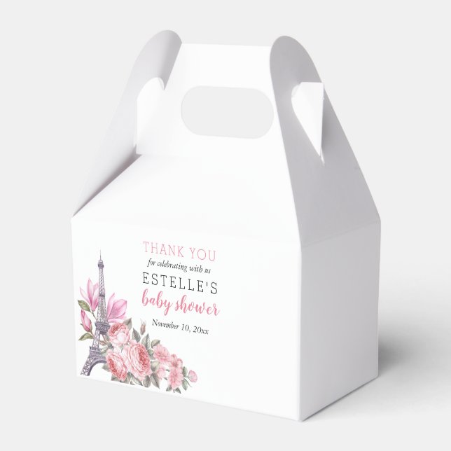 Bonjour Bebe | Blommig fransk babyfest Presentaskar (Framsidan Sidan)