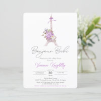 Bonjour Bebe, Blommigt Eiffel Paris Baby Shower