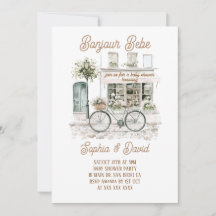 Bonjour Bebe Blommigt Fransk Baby Shower