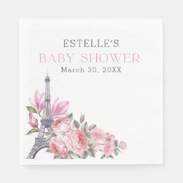 Bonjour Bebe | Blommigt Fransk Baby Shower Pappersservett