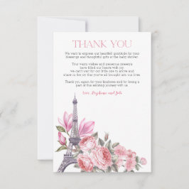 Bonjour Bebe | Blommigt Fransk Baby Shower Tack Kort