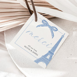 Bonjour Bébé Blue Paris Eiffel Baby Shower Gåvor Etiketter