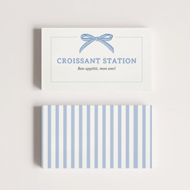 Bonjour Bébé Blue Paris Eiffel Baby Shower Placeringskort (Skapare uppladdad)