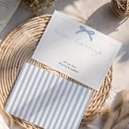 Bonjour Bébé Blue Paris Eiffeltornet Baby Shower Tack Kort
