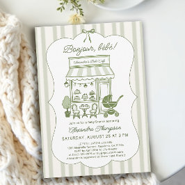 Bonjour Bebe Coffee Brunch Brewing Baby Shower Inbjudningar