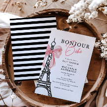 Bonjour Bébé Coquette Bow Paris Baby Shower