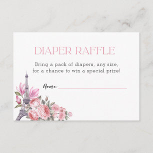 Bonjour Bebe Diaper Raffle Baby Shower Tilläggskort