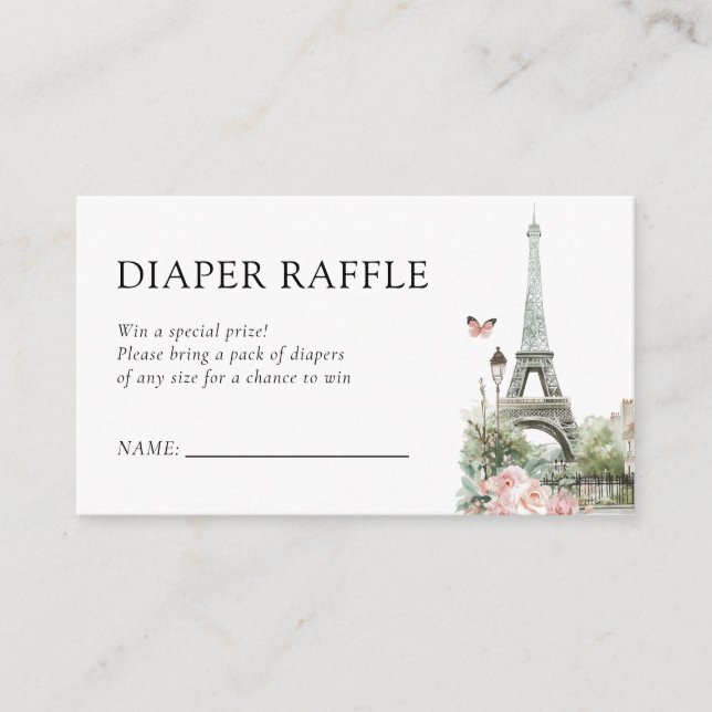Bonjour Bébé Fransk Baby Shower Diaper Raffle Tilläggskort (Framsida)
