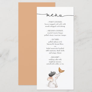 Bonjour Bebe Fransk Elephant Baby Shower Menu Meny