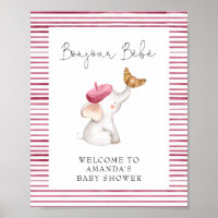 Bonjour Bebe Fransk Elephant Welcome Baby Shower
