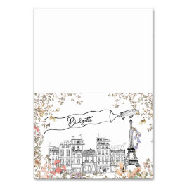 Bonjour Bebe Fransk Gender Baby Shower Place Card Bordsnummer