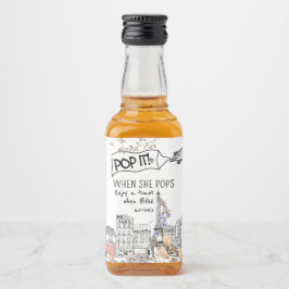 Bonjour Bebe Fransk Kön Neutral Baby Shower Spritflaskor Etikett