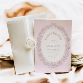 Bonjour Bebe Fransk Patisserie Baby Shower Rosa  Inbjudningar