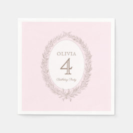 Bonjour Bebe Fransk Patisserie Födelsedagsfest Ros Pappersservett