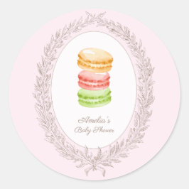Bonjour Bebe Fransk Patisserie Macaroons Runt Klistermärke