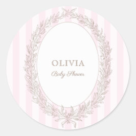 Bonjour Bebe Fransk Patisserie Rosa Rand Runt Klistermärke