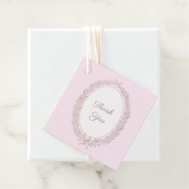 Bonjour Bebe Fransk Patisserie Tack Rosa Gåvor Etiketter (På plats)