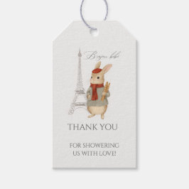 Bonjour Bebe Fransk Rabbit Baby Shower Presentetikett