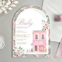 Bonjour Bebe Fransk Rosa Parisian Cafe Baby Shower