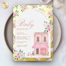 Bonjour Bebe Fransk Rosa Parisian Cafe Baby Shower