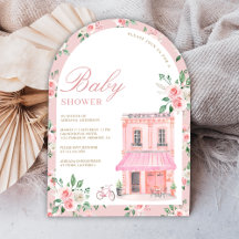 Bonjour Bebe Fransk Rosa Parisian Cafe Baby Shower