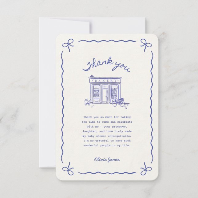 Bonjour Bebe French baby shower Tack Kort (Framsida)