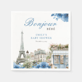 Bonjour Bebe French Blue Baby Shower Pappersservett