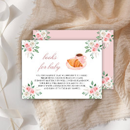 Bonjour Bebe French Cafe Rosa Blommig Bok Begäran Tilläggskort