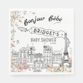 Bonjour Bebe Gender Neutral Baby Shower Pappersservett