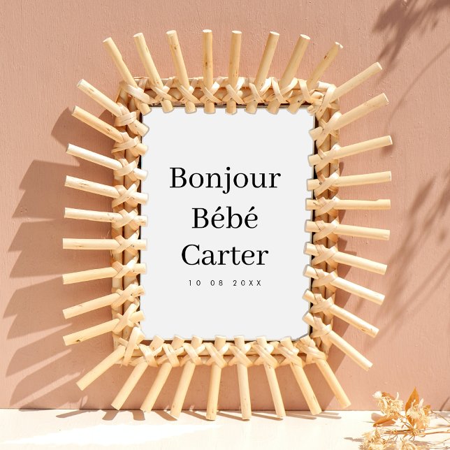 Bonjour Bébé | Modern minimalist barn för nyfödda Poster (Skapare uppladdad)