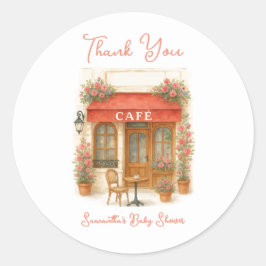 Bonjour Bebe Paris Cafe Baby Shower Runt Klistermärke
