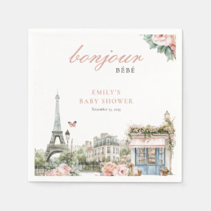 Bonjour Bébé Paris Fransk Baby Shower Pappersservett